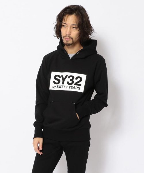 RoyalFlash(ロイヤルフラッシュ)/SY32 by SWEET YEARS /エスワイサーティトゥ バイ スィートイヤーズ/BOX LOGO P/O HOODIE/ブラック