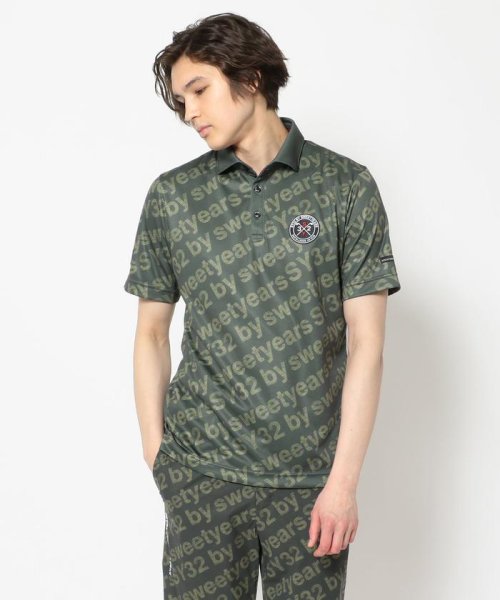 RoyalFlash(ロイヤルフラッシュ)/SY32 by SWEET YEARS /エスワイサーティトゥバイ スィートイヤーズ /PATTERN POLO SHIRTS/チャコール