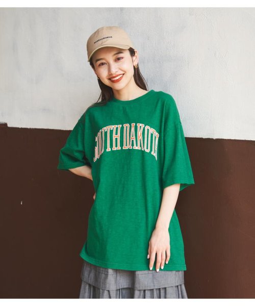 RODEO CROWNS WIDE BOWL(ロデオクラウンズワイドボウル)/GOOD OLD カレッジTシャツ/GRN