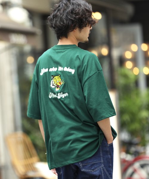 セール 天竺バック虎柄刺繍スーベニアtシャツ Tシャツ メンズ スカ ティーシャツ 半袖 カットソー トップス ビッグシルエット オーバーサイズ クルーネック ジギーズショップ Jiggys Shop Magaseek