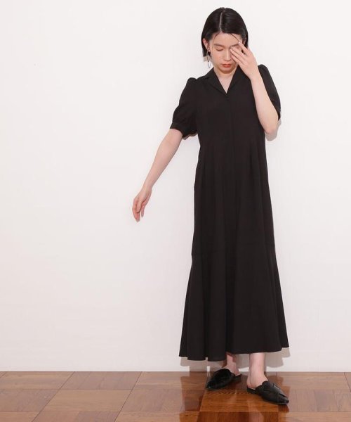 ナチュラルビューティーベーシック Natural Beauty Basic シアーギンガム開襟ワンピース Magaseek