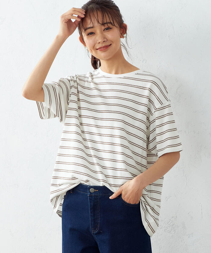 セール】 コムサイズム（レディス）(COMME CA ISM ) |ボーダーTシャツ 