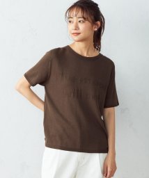 COMME CA ISM (コムサイズム（レディス）)/ロゴ　ニットＴシャツ/ダークブラウン