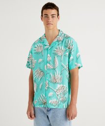 BENETTON (mens)(ベネトン（メンズ）)/ボタニカル総柄半袖シャツ/ブルー系その他