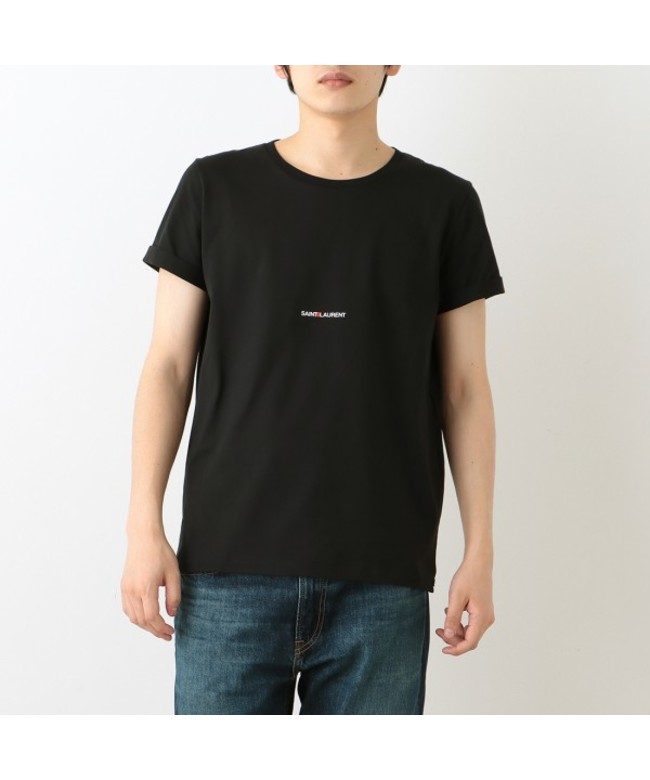 サンローランパリ Ｔシャツ トップス ロゴ ブラック メンズ SAINT LAURENT PARIS 464572 YB2DQ 1000