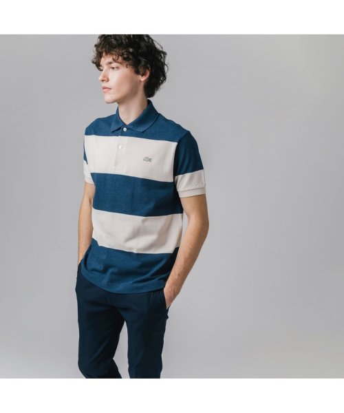 LACOSTE Mens(ラコステ　メンズ)/オリジナルメランジェボーダーポロシャツ/ネイビー