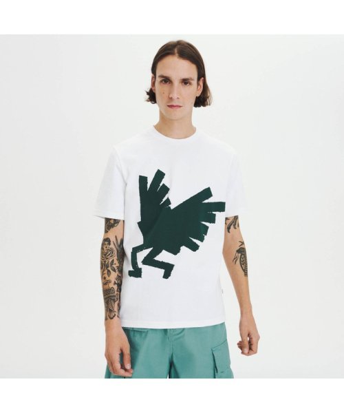 ＡＩＧＬＥ MEN(エーグル　メンズ)/オーガニックコットン グラフィック半袖Tシャツ（ASSORT）/ホワイト