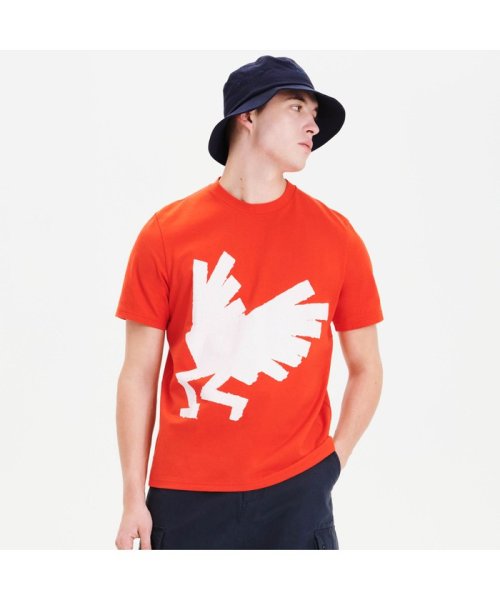 ＡＩＧＬＥ MEN(エーグル　メンズ)/オーガニックコットン グラフィック半袖Tシャツ（ASSORT）/クリアレッド