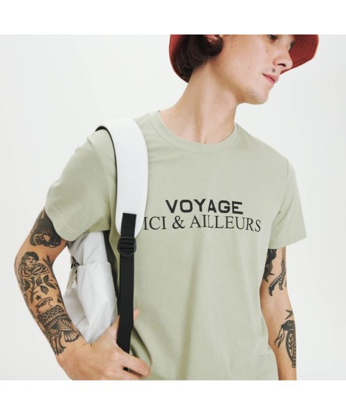 ＡＩＧＬＥ MEN(エーグル　メンズ)/吸水速乾 グラフィック 半袖Tシャツ/ライトグリーン