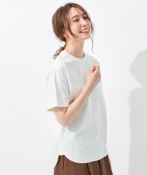 JIYU-KU(LARGE SIZE)(自由区（大きいサイズ）)/【洗える】ハイカウント Tシャツ/アイボリー系