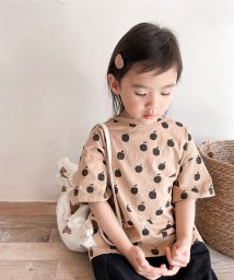 aimoha(aimoha（アイモハ）)/aimoha－KIDS－ 韓国子供服　アップル総柄半袖tシャツ/ベージュ