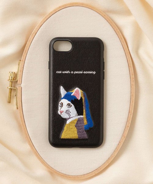 ZIP FIVE(ジップファイブ)/立体刺繍スマホケースiPhone PUレザー【6/7/SE/12/12pro/13/13pro 対応】/ブラック