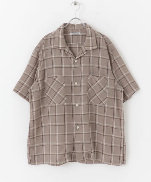 URBAN RESEARCH(アーバンリサーチ)/WORK NOT WORK　Open Collar Checked Shirts/L.BROWN
