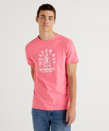 BENETTON (mens)(ベネトン（メンズ）)/フロントプリント半袖Tシャツ・カットソー/ピンク