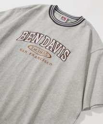 BEN DAVIS(BEN DAVIS)/【BEN DAVIS/ベンデイビス】リブライン カレッジロゴワッペン 半袖Tシャツ/UNIVERSITY TEE/ビッグシルエット/リンガーTシャツ/グレイ