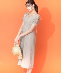 JILL by JILL STUART(ジル バイ ジル スチュアート)/バイカラーステッチパフスリーブワンピース/グリーン