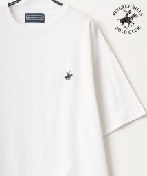 LAZAR(ラザル)/【Lazar】BEVERLY HILLS POLO CLUB/ビバリーヒルズポロクラブ ビッグシルエット ワンポイント ロゴ 刺繍 Tシャツ/ホワイト
