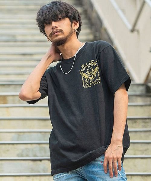 Ed Hardy ウィングデビルロゴクルーネック半袖tシャツ メンズ 半袖 ブランド おしゃれ 大人 トップス デビル 刺繍 La ロサンゼルス プリント ロゴ エスビーセレクト Sb Select Magaseek
