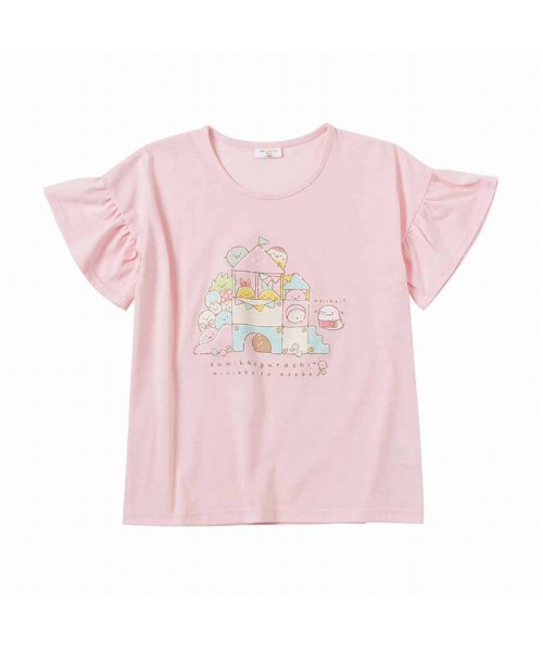 MAC HOUSE(kid's)(マックハウス（キッズ）)/すみっコぐらし フリルプリントTシャツ 22863060/ピンク