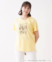 Leilian PLUS HOUSE(レリアンプラスハウス)/グラフィッククルーネックTシャツ【プラス企画】/イエロー系