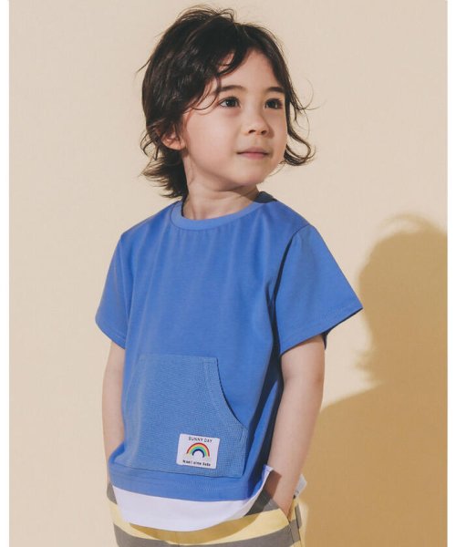 セール お揃い 前 ポケット 付 裾 切り替え 天竺 Tシャツ 80 130c ノイユ エーム べべ Noeil Aime Bebe Magaseek