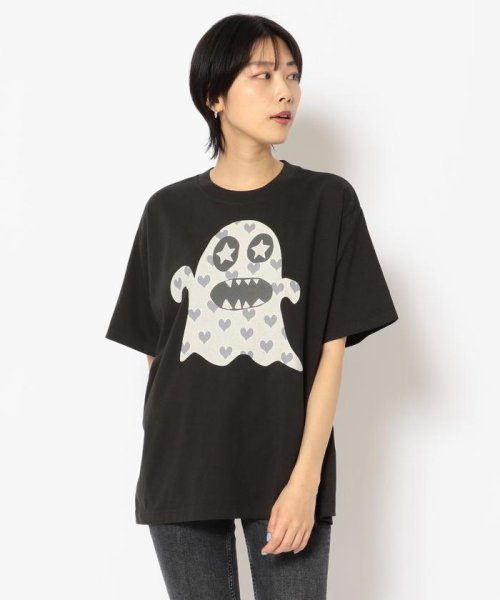 BEAVER(ビーバー)/BOHEMIANS/ボヘミアンズ　HEART DOT BOGEY pt LOOSE S/S Tee　ハートドットボギーTシャツ/チャコール