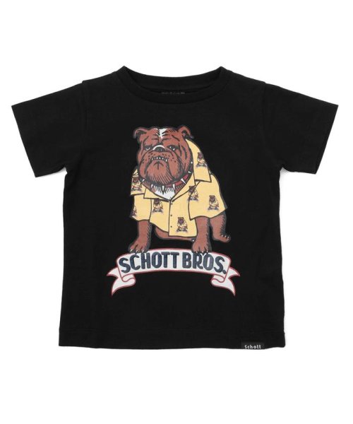 Schott(ショット)/Schott/ショット/KID's BULLDOG T－SHIRT/ブルドッグ Tシャツ/ブラック