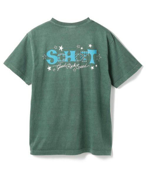 Schott(ショット)/ｘGRS/グッドロックスピード/STAR POP SCH LOGO T/スターポップ ショットロゴ Tシャツ/グリーン