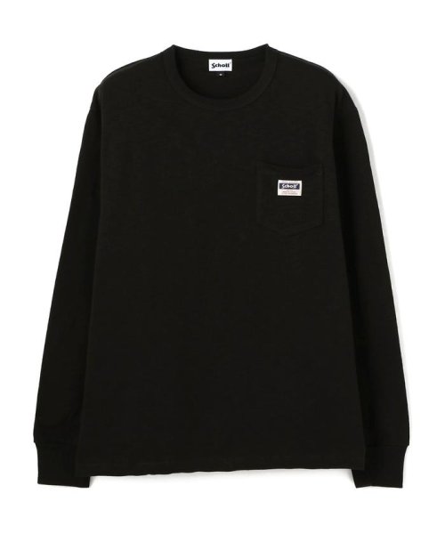 Schott(ショット)/LS WORK LABEL POCKET/ワークラベル ポケット ロンT/ブラック