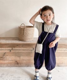 aimoha(aimoha（アイモハ）)/aimoha－KIDS－ 韓国子供服　コットン7分丈サロペット/ブルー