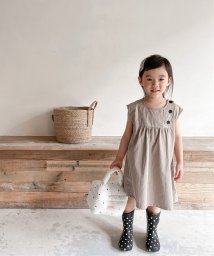 aimoha(aimoha（アイモハ）)/aimoha－KIDS－ 韓国子供服　コットン無地ワンピース/ライトベージュ