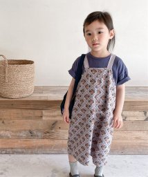 aimoha(aimoha（アイモハ）)/aimoha－KIDS－ 韓国子供服　花とチェック柄ワンピース/パープル