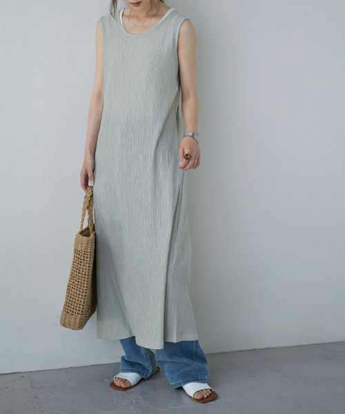 ファッションレター Fashion Letter 楊柳バックオープンワンピース レディース ロングワンピース ワンピース レディース バックオープン 袖なし ノースリ 春夏 カットソーワンピース ワンピ 大人 Magaseek