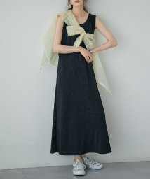 Fashion Letter(ファッションレター)/楊柳バックオープンワンピース レディース ロングワンピース ワンピース レディース バックオープン 袖なし ノースリ  春夏 カットソーワンピース ワンピ 大人/ブラック