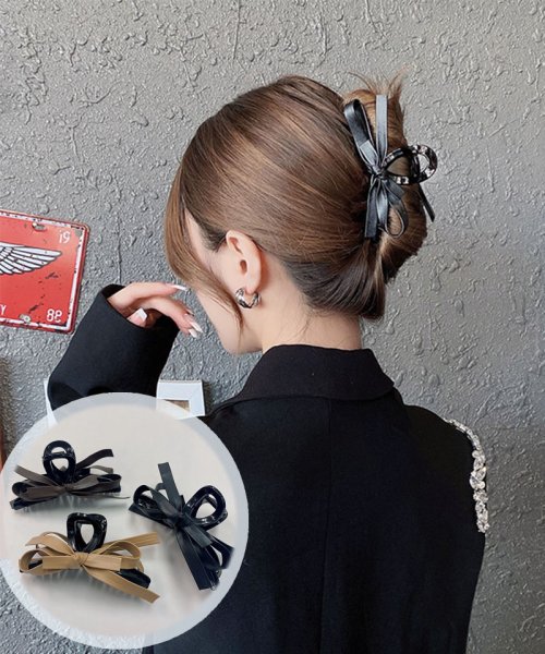 セール ヘアクリップ ピン クリップ 革 リボン ヘア留め ヘアアクセサリー ヘア爪 クランプ かわいい オシャレ 髪飾り 大人 かわいい 上品 セイヘイショップ Seiheishop Magaseek