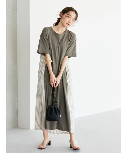 セール ストライプドッキングワンピース アメリカンホリック American Holic Magaseek