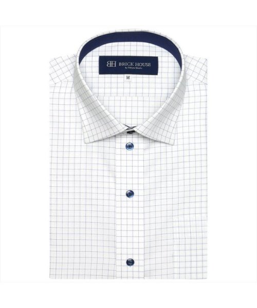 TOKYO SHIRTS(TOKYO SHIRTS)/形態安定 ワイドカラー 半袖ビジネスワイシャツ/ブルー