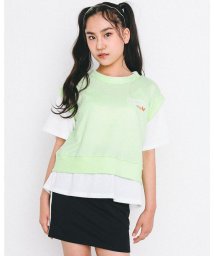 ZIDDY(ジディー)/レイヤード Tシャツ + スカパン セット (130~160cm)/グリーン