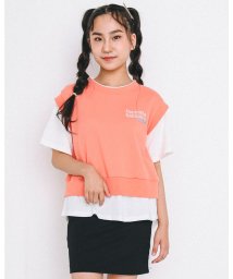 ZIDDY(ジディー)/レイヤード Tシャツ + スカパン セット (130~160cm)/オレンジ