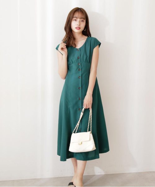 セール Vネックフロント釦ワンピース Web限定カラー ブルー プロポーション ボディドレッシング Proportion Body Dressing Magaseek
