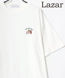LAZAR(ラザル)/【Lazar】Pizza ＆ Hamburger ビッグシルエット ワンポイント 刺繍 Tシャツ/柄1