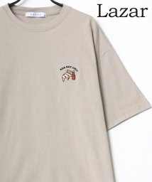LAZAR(ラザル)/【Lazar】Pizza ＆ Hamburger ビッグシルエット ワンポイント 刺繍 Tシャツ/柄3
