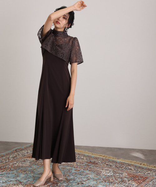 レーストップス付きマーメイドワンピース 二次会 食事会 セレモニー 発表会