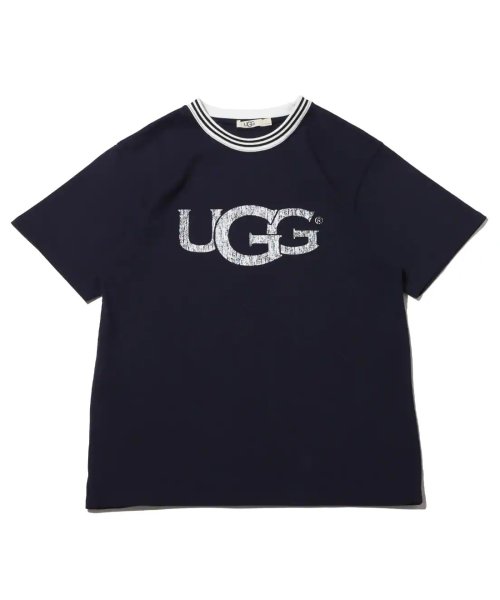 UGG(UGG)/アグ ネックダブルライン ティシャツ/ネイビー