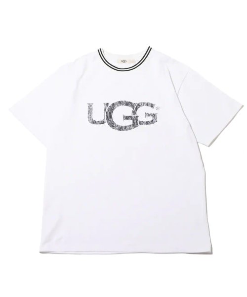 UGG(UGG)/アグ ネックダブルライン ティシャツ/ホワイト