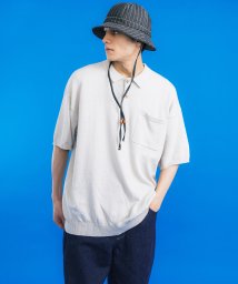 Rocky Monroe(ロッキーモンロー)/ポロシャツ Tシャツ メンズ レディース 半袖 ニット ビッグシルエット オーバーサイズ ヌケ感 リラックス ルーズ リブ 綿 レギュラーカラー 襟 レトロ マ/グレー