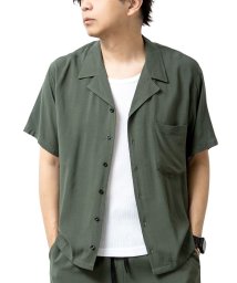  GENELESS(GENELESS)/シャツ メンズ 半袖 オープンカラー 半袖シャツ 開襟シャツ 涼しい オープンカラーシャツ さらり/カーキ