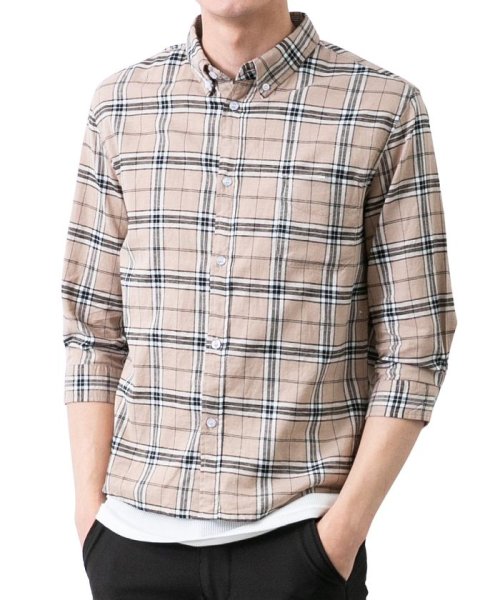 セール シャツ メンズ 七分袖 綿麻 ボタンダウンシャツ ストレッチ 7分袖 リネン 涼しい 7分袖シャツ Geneless Geneless Magaseek