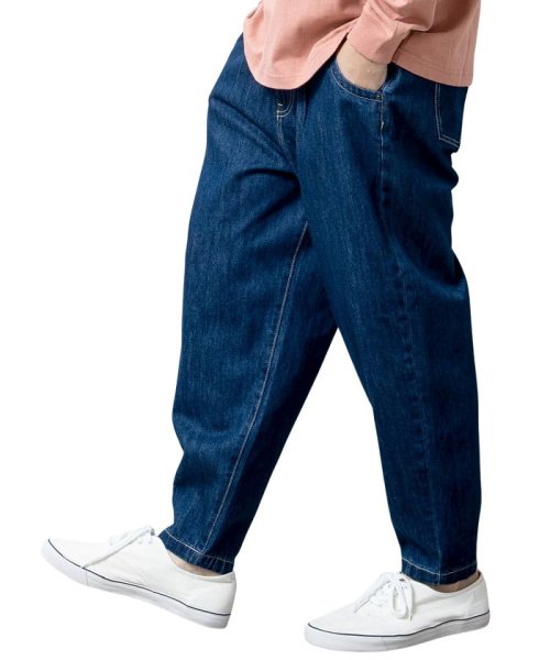 ワイドパンツ デニム メンズ 春 ボトムス バルーンパンツ ウエストゴム ゆったり デニムパンツ イージーパンツ Geneless Geneless Magaseek