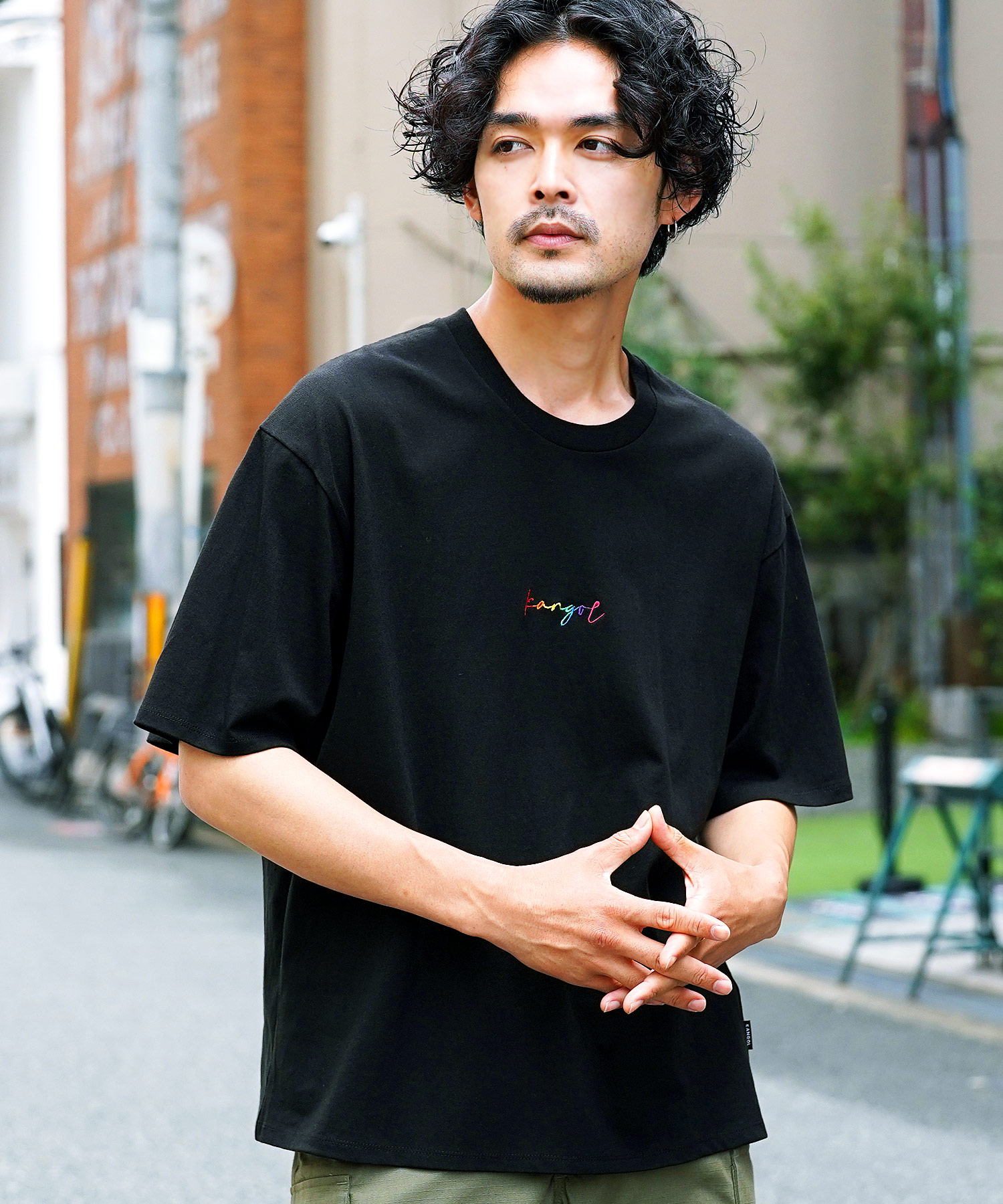 【90s】Men in Black ロゴ刺繍 ムービー Tシャツ ブラック XL